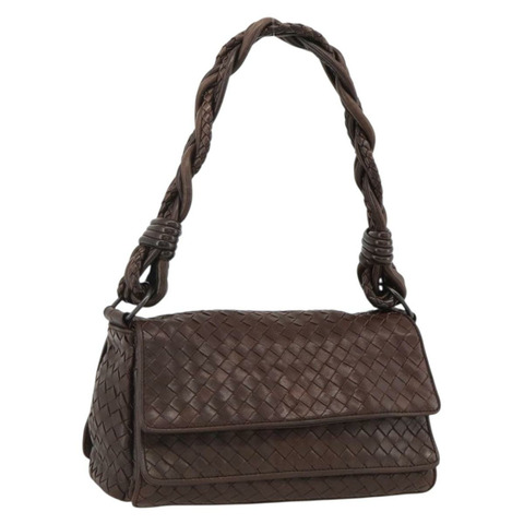 BOTTEGA VENETA INTRECCIATO 單肩包 皮革 棕色 正品 BSZ245V