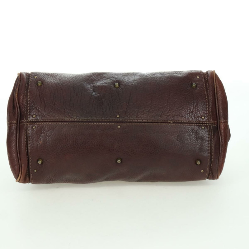 【日本直送】Chloe Paddington 手提包,棕色、銀色、金色皮革,正品 ARZ698SAV-8