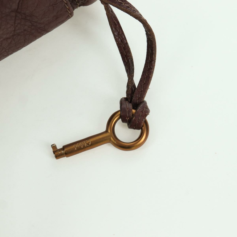 【日本直送】Chloe Paddington 手提包,棕色、銀色、金色皮革,正品 ARZ698SAV-13