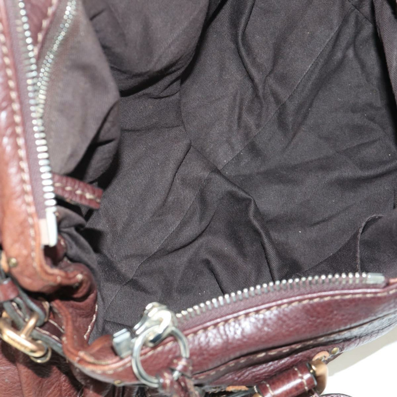 【日本直送】Chloe Paddington 手提包,棕色、銀色、金色皮革,正品 ARZ698SAV-17