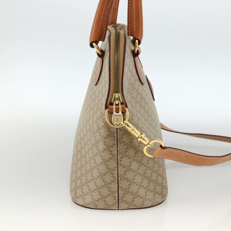 【日本直送】CELINE Macadam帆布手提包 PVC 兩用 米色 金色 正品 AMZ532A-2