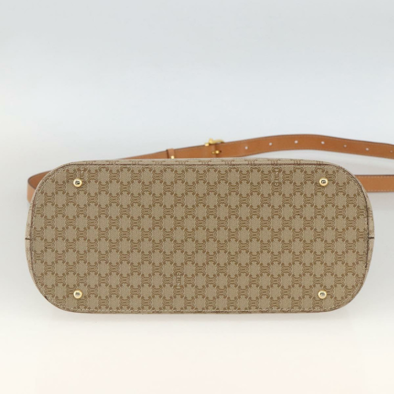 【日本直送】CELINE Macadam帆布手提包 PVC 兩用 米色 金色 正品 AMZ532A-4