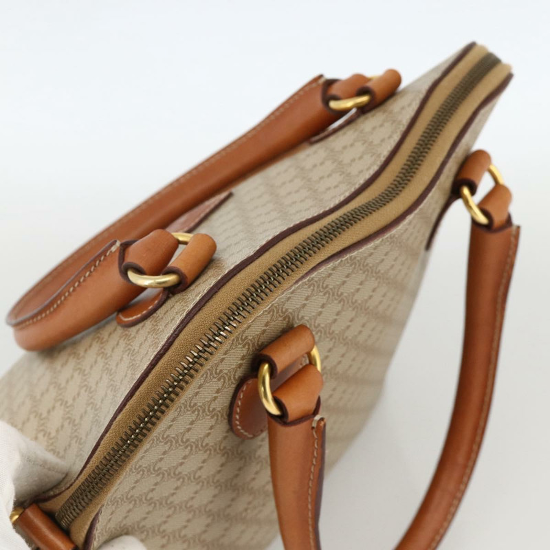 【日本直送】CELINE Macadam帆布手提包 PVC 兩用 米色 金色 正品 AMZ532A-5