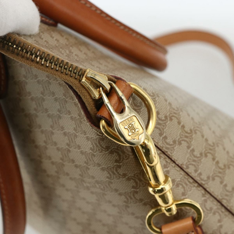 【日本直送】CELINE Macadam帆布手提包 PVC 兩用 米色 金色 正品 AMZ532A-8