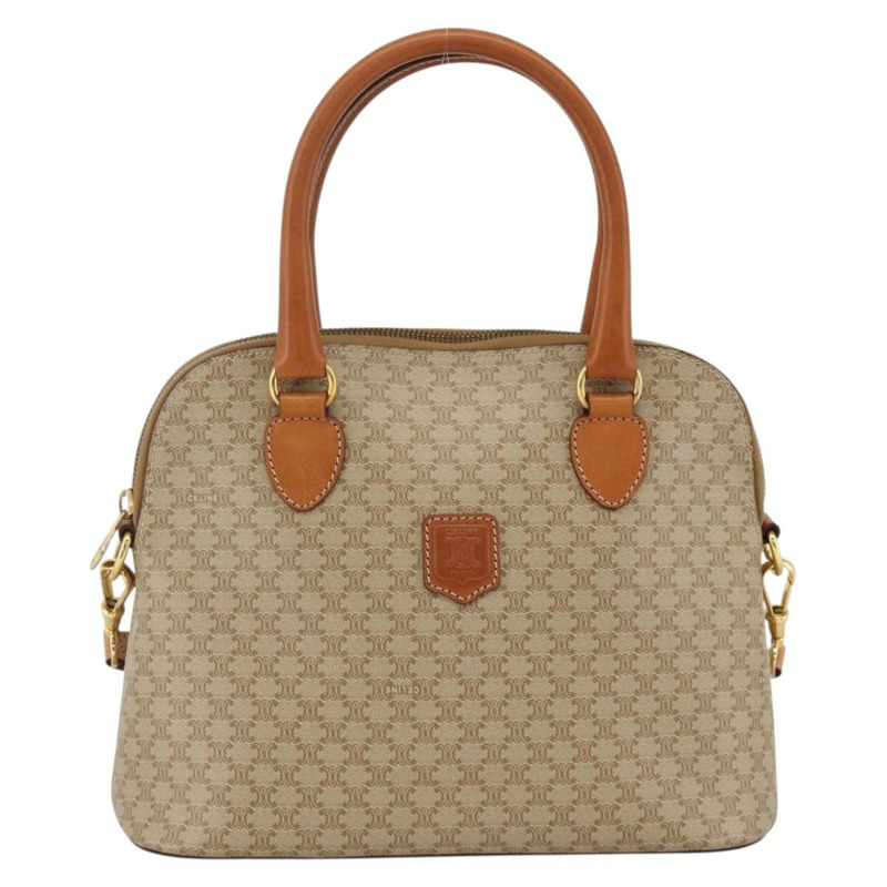 【日本直送】CELINE Macadam帆布手提包 PVC 兩用 米色 金色 正品 AMZ532A-12