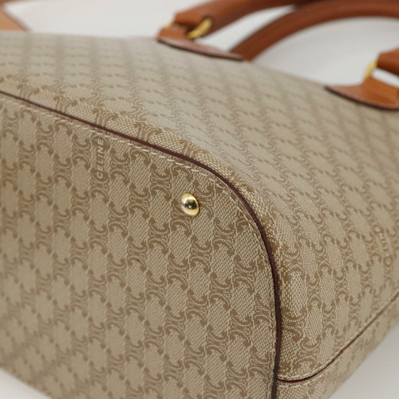 【日本直送】CELINE Macadam帆布手提包 PVC 兩用 米色 金色 正品 AMZ532A-15