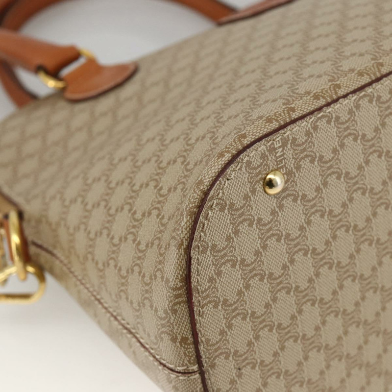 【日本直送】CELINE Macadam帆布手提包 PVC 兩用 米色 金色 正品 AMZ532A-16