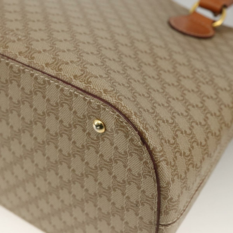 【日本直送】CELINE Macadam帆布手提包 PVC 兩用 米色 金色 正品 AMZ532A-17