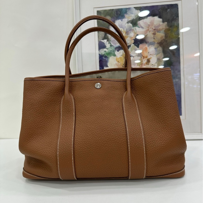 Hermes 愛馬仕 garden party 36 花園36 金棕銀扣 D刻-1