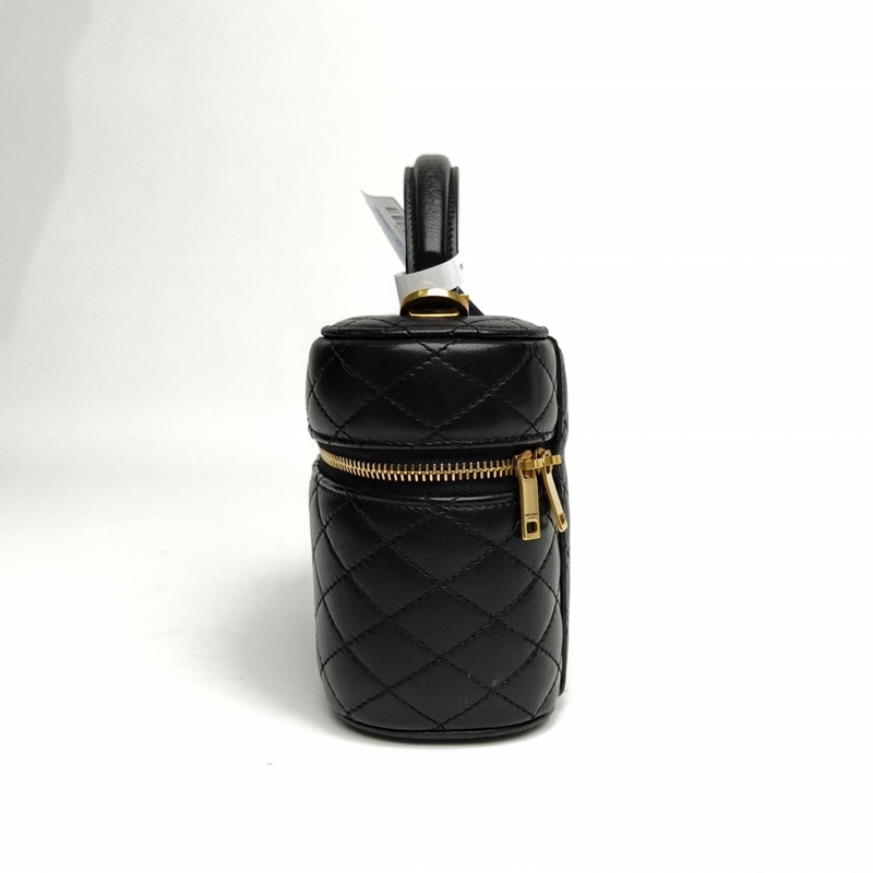 SAINT LAURENT GabyVanity手提盒子包黑色羊皮金扣-1