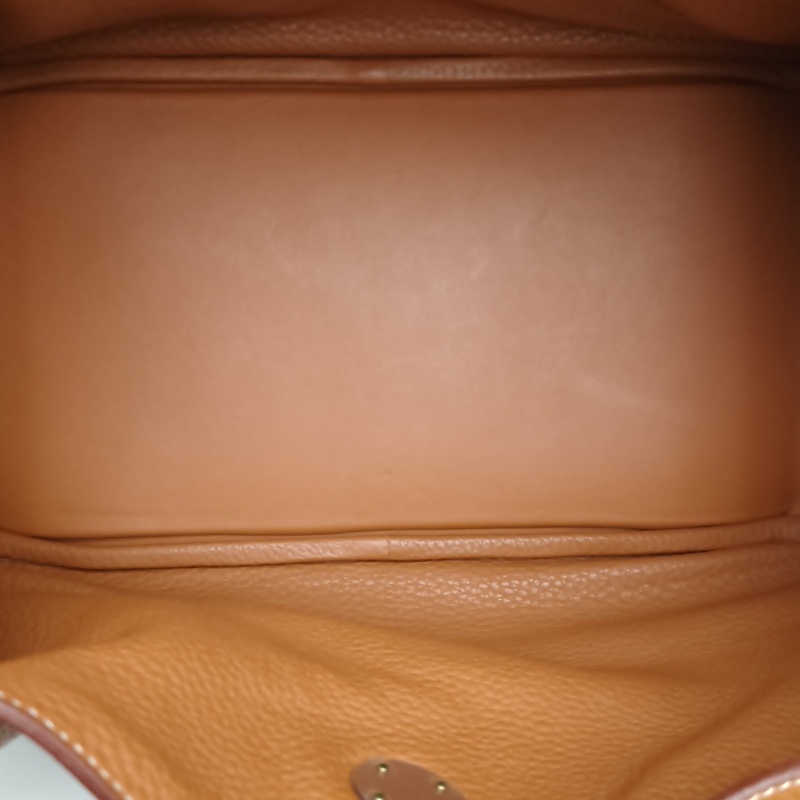 HERMES Lindy30金棕色TC皮T刻銀扣-5