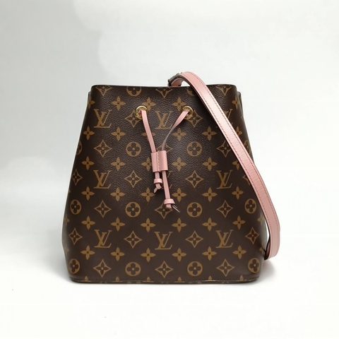 LOUIS VUITTON NÉONOÉ水桶包中號粉色內裏老花PVC金扣2018