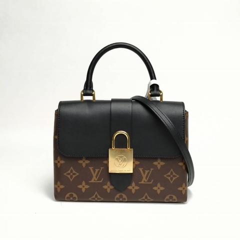 LOUIS VUITTON LockyBB鎖頭包黑色牛皮/PVC金扣晶片PVC