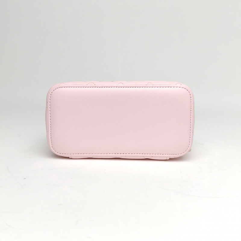 CHANEL 21K手提長盒子化妝包帶鏡子16cm粉色31開金扣-3