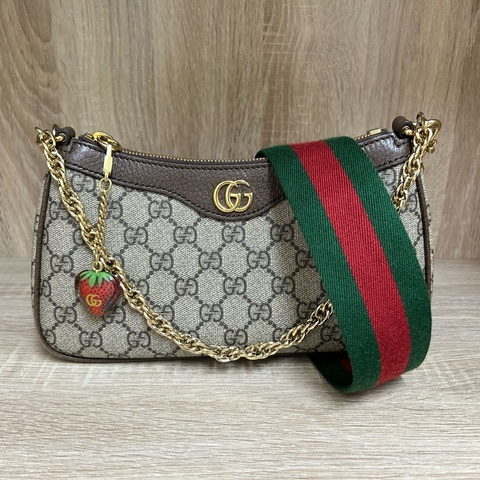 GUCCI草莓包🍓經典織布背帶🌸金鍊草莓包🌸 腋下包