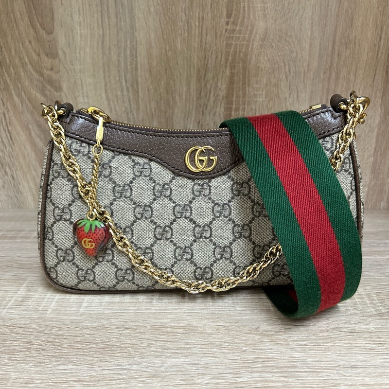 GUCCI草莓包🍓經典織布背帶🌸金鍊草莓包🌸 腋下包-5