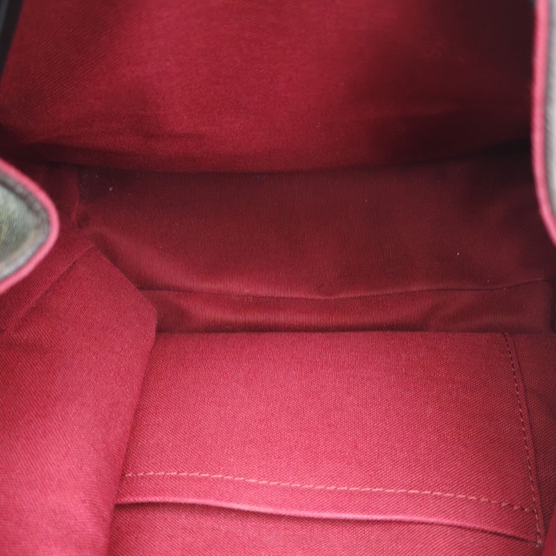 LOUIS VUITTON Montsouris字母Logo掛飾雙肩包小號黑色PVC晶片-4