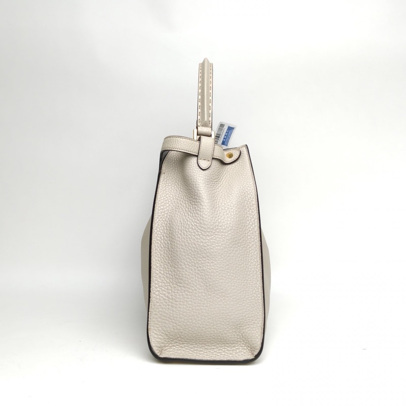 FENDI 米色牛皮金扣PEEKABOOX-lite手提包大號-1