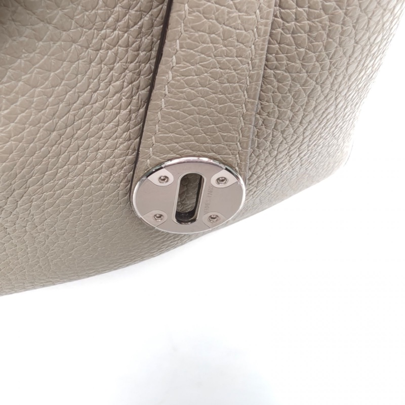 HERMES Lindy30鼠尾草綠TC皮A刻銀扣-4
