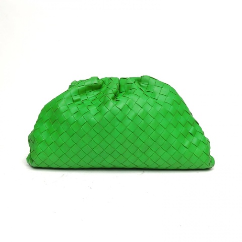 BOTTEGA VENETA Pouch雲朵包手拿包大號40綠色羊皮