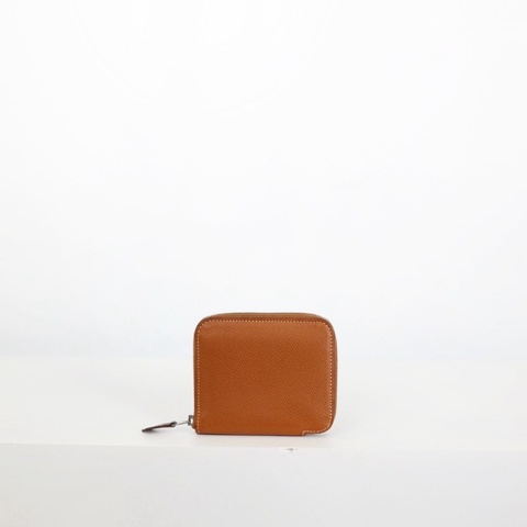 二手Hermes 絲巾短夾/金棕色