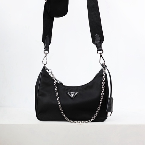 二手Prada hobo 三合一鏈條包