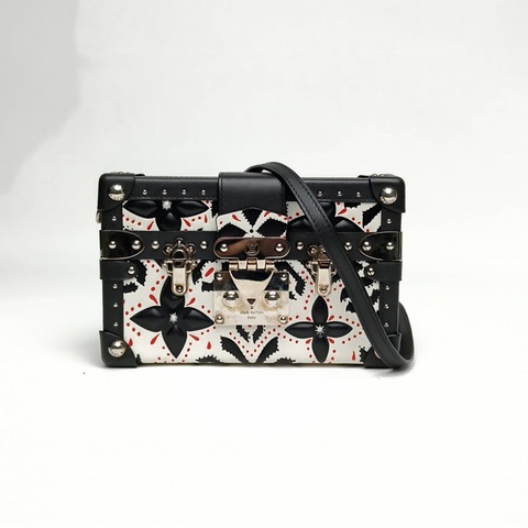 LOUIS VUITTON 圖案牛皮銀扣2015PETITEMALLE月光寶盒