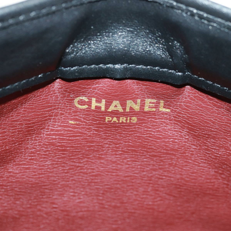 【日本直送】香奈兒 (CHANEL) Matelasse 羊皮手拿包,黑色,金色雙C標誌,貨號 162542AV-11