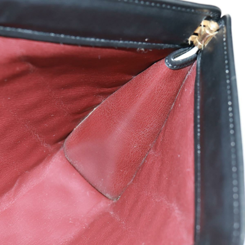 【日本直送】香奈兒 (CHANEL) Matelasse 羊皮手拿包,黑色,金色雙C標誌,貨號 162542AV-14