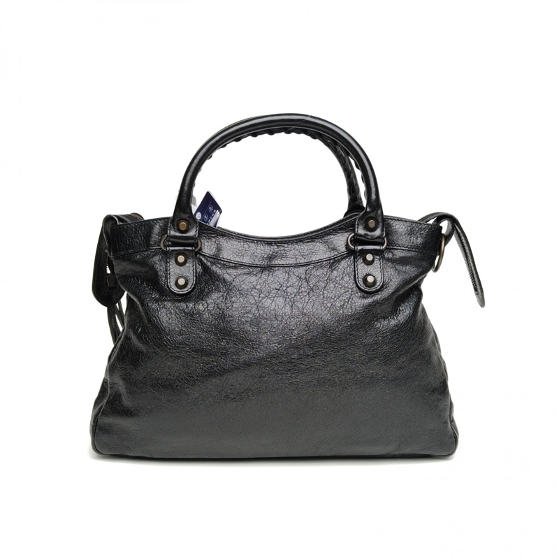 BALENCIAGA CLASSICCITY機車包小號黑色羊皮鎢鋼扣-2