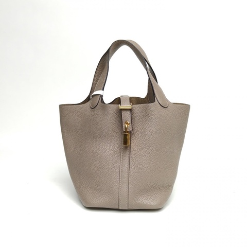 HERMES Picotin菜籃子18銀河灰TC皮D刻金扣