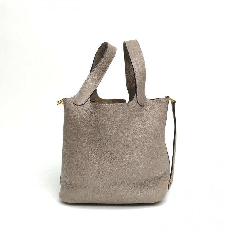 HERMES Picotin菜籃子18銀河灰TC皮D刻金扣-2