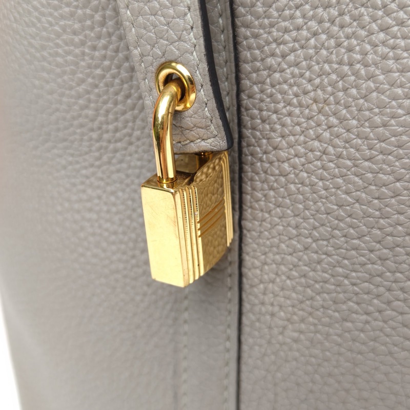 HERMES Picotin菜籃子18銀河灰TC皮D刻金扣-4