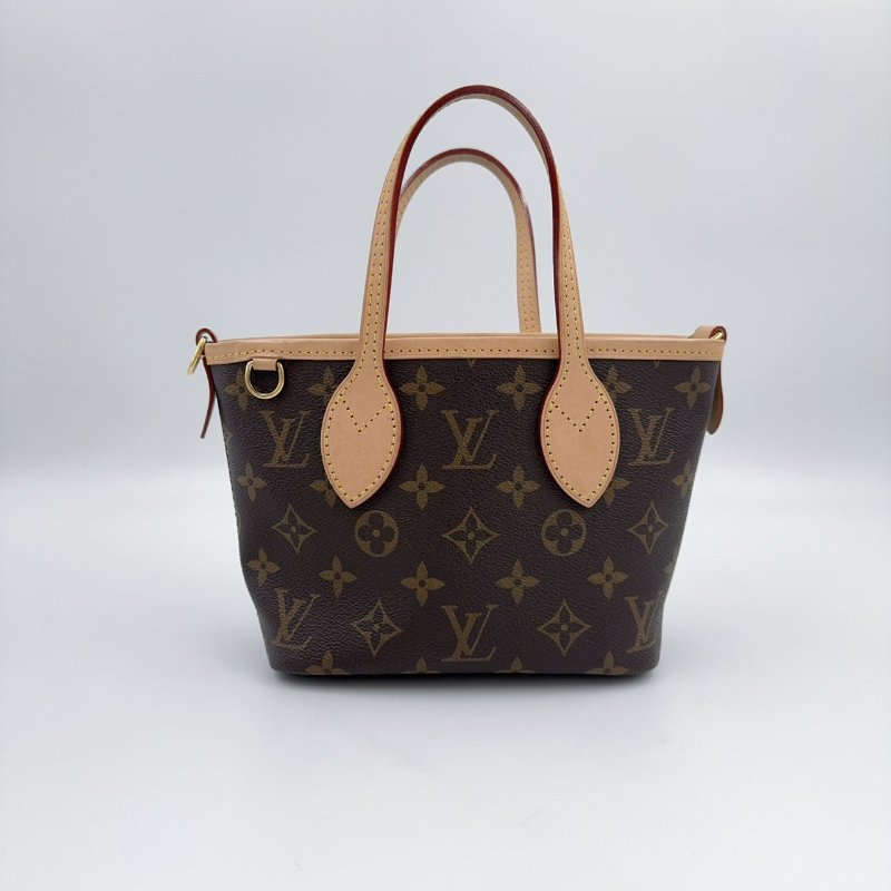 LV原花拼奶茶色背帶NEVERFULL BB側背包M46705-4