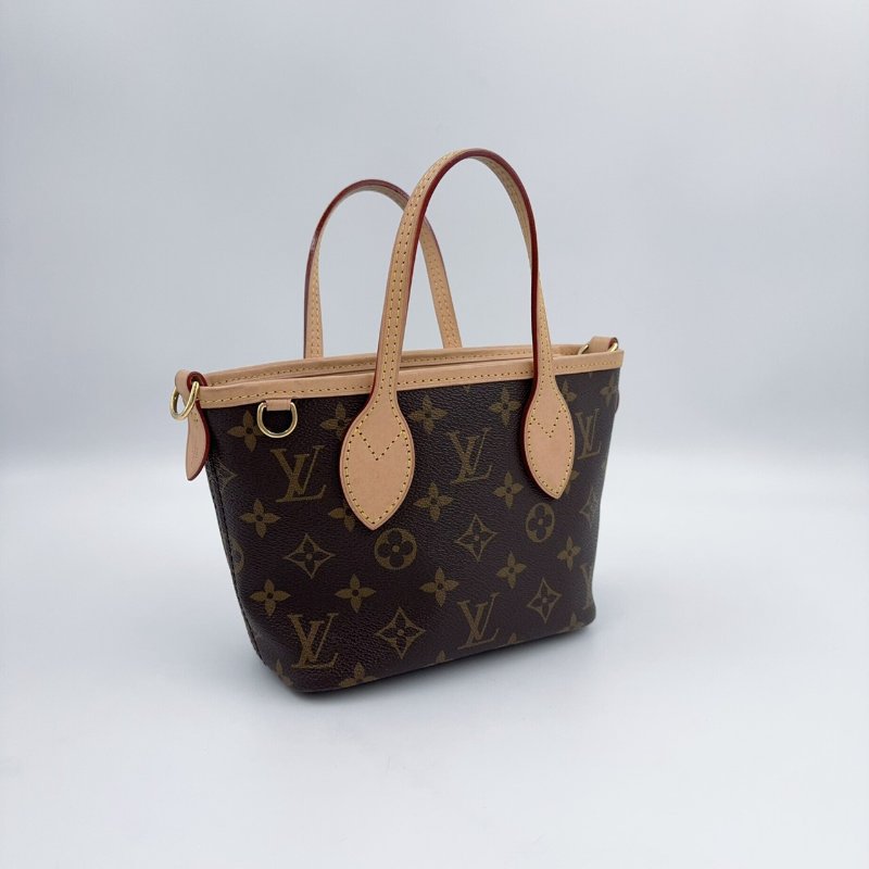 LV原花拼奶茶色背帶NEVERFULL BB側背包M46705-5