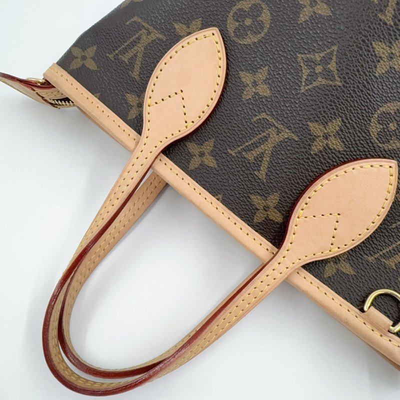 LV原花拼奶茶色背帶NEVERFULL BB側背包M46705-8