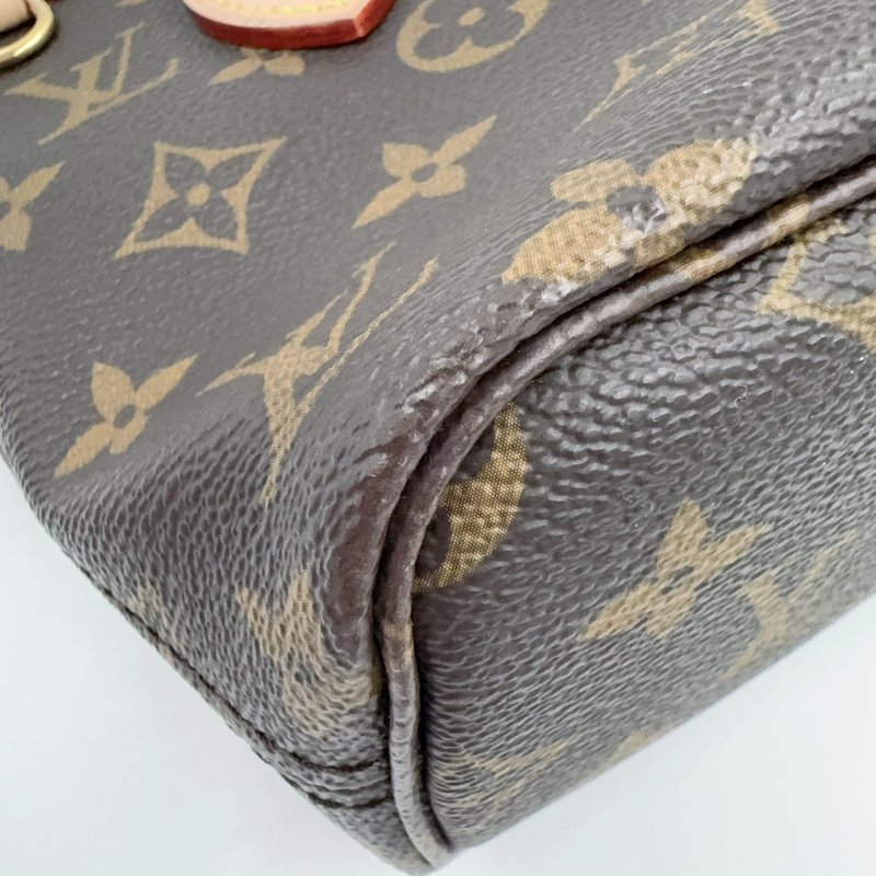 LV原花拼奶茶色背帶NEVERFULL BB側背包M46705-12