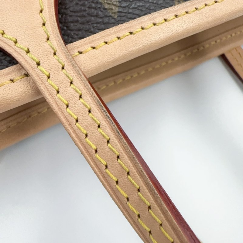 LV原花拼奶茶色背帶NEVERFULL BB側背包M46705-18