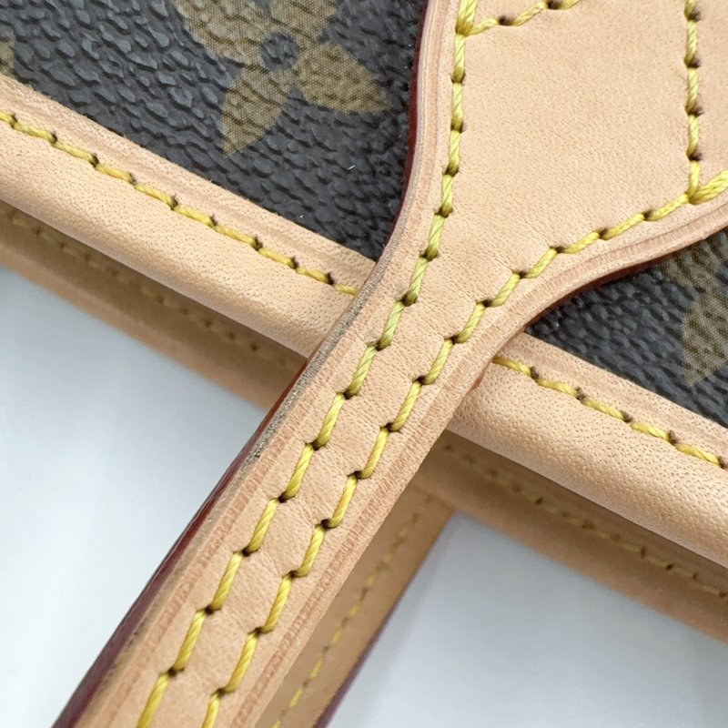 LV原花拼奶茶色背帶NEVERFULL BB側背包M46705-19