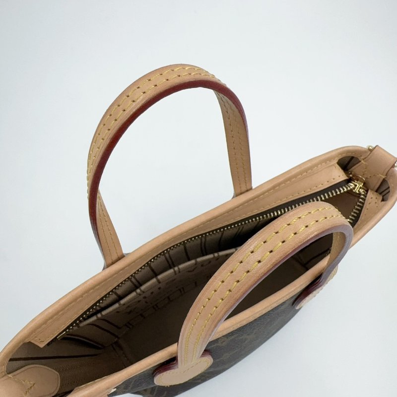 LV原花拼奶茶色背帶NEVERFULL BB側背包M46705-23