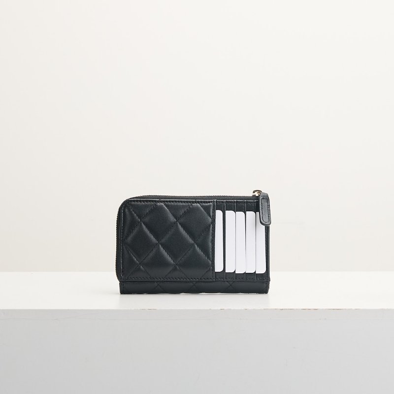 Chanel L型拉鍊卡包/黑金羊-2
