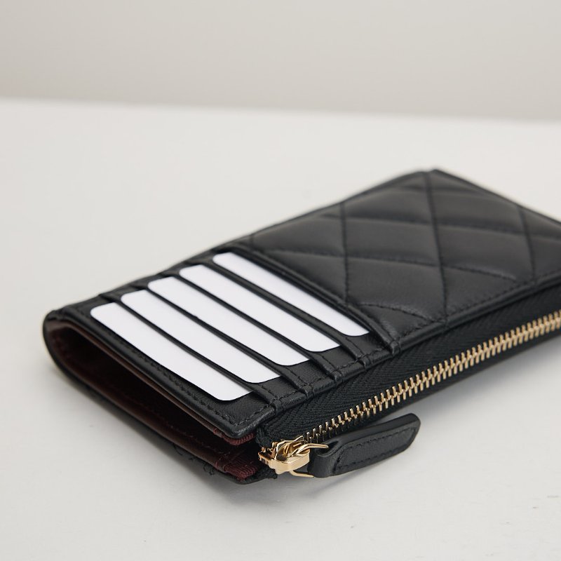 Chanel L型拉鍊卡包/黑金羊-5