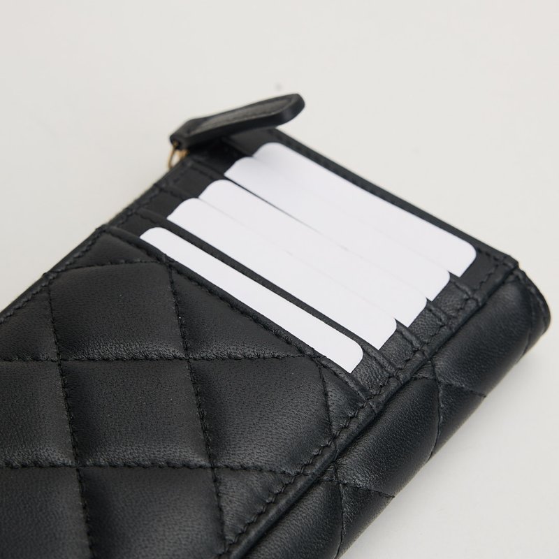 Chanel L型拉鍊卡包/黑金羊-7