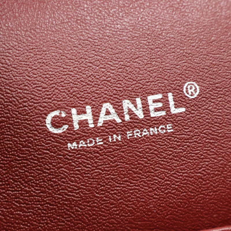 紅色 菱格紋 荔枝牛皮 CoCo 34 鍊帶肩背包 銀釦【CHANEL 香奈兒】 A58601-4