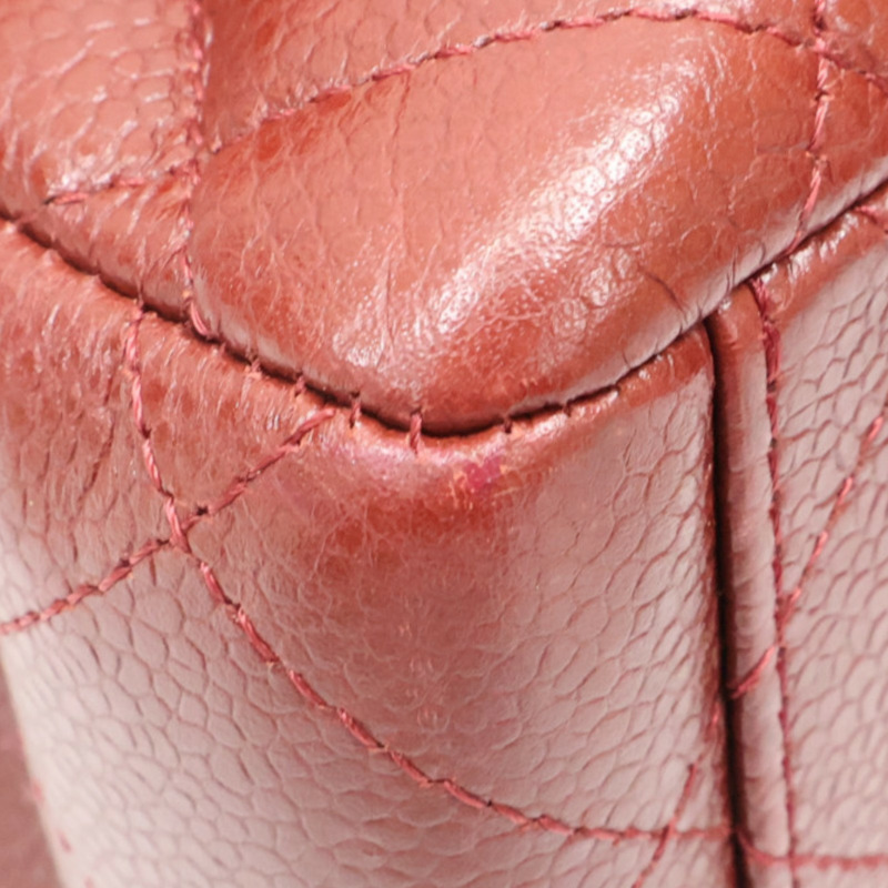 紅色 菱格紋 荔枝牛皮 CoCo 34 鍊帶肩背包 銀釦【CHANEL 香奈兒】 A58601-12