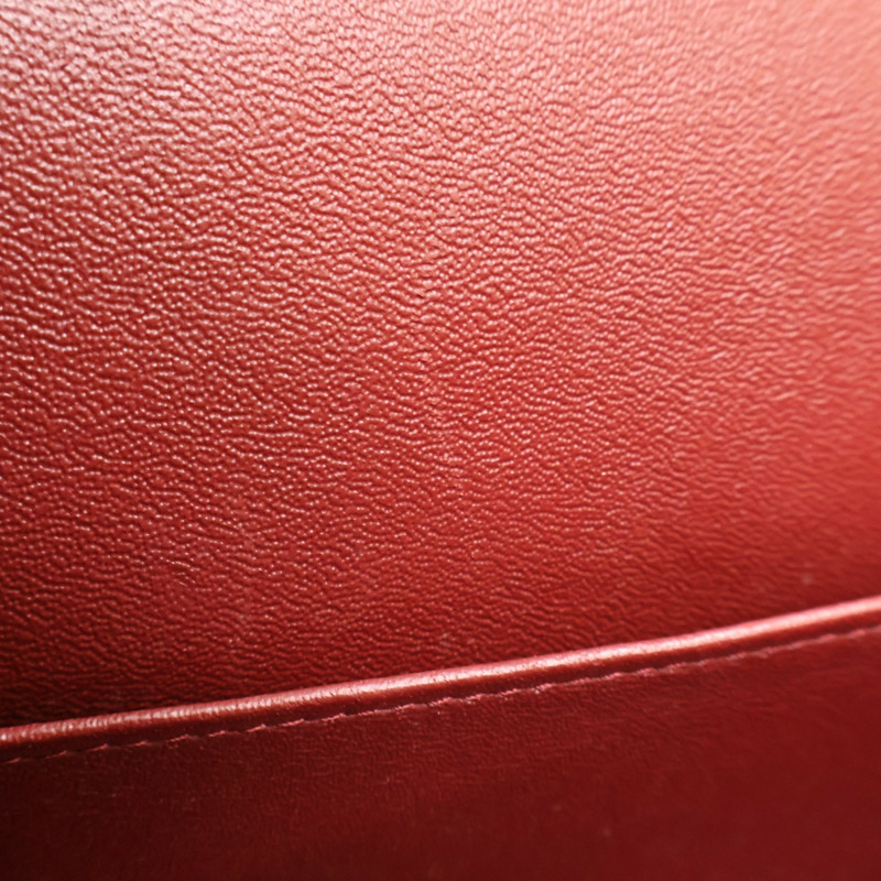 紅色 菱格紋 荔枝牛皮 CoCo 34 鍊帶肩背包 銀釦【CHANEL 香奈兒】 A58601-15