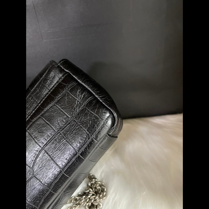 YSL Saint Laurent Paris 鱷魚壓紋皮革Baby Monogram 鏈帶包-14