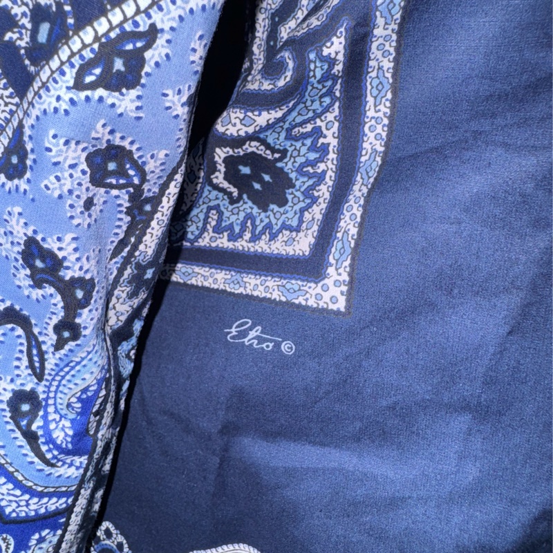 《新歡舊愛》閒置近新ETRO深藍色變形蟲花樣襯衫適合SM-3
