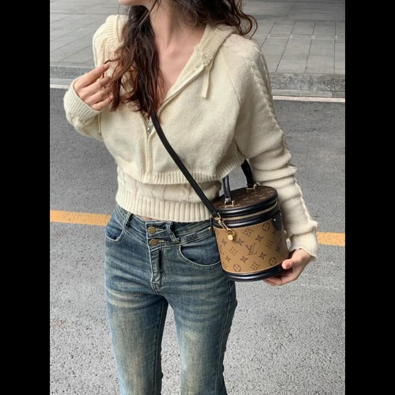 LV 路易家 Cannes 老花發財桶-0