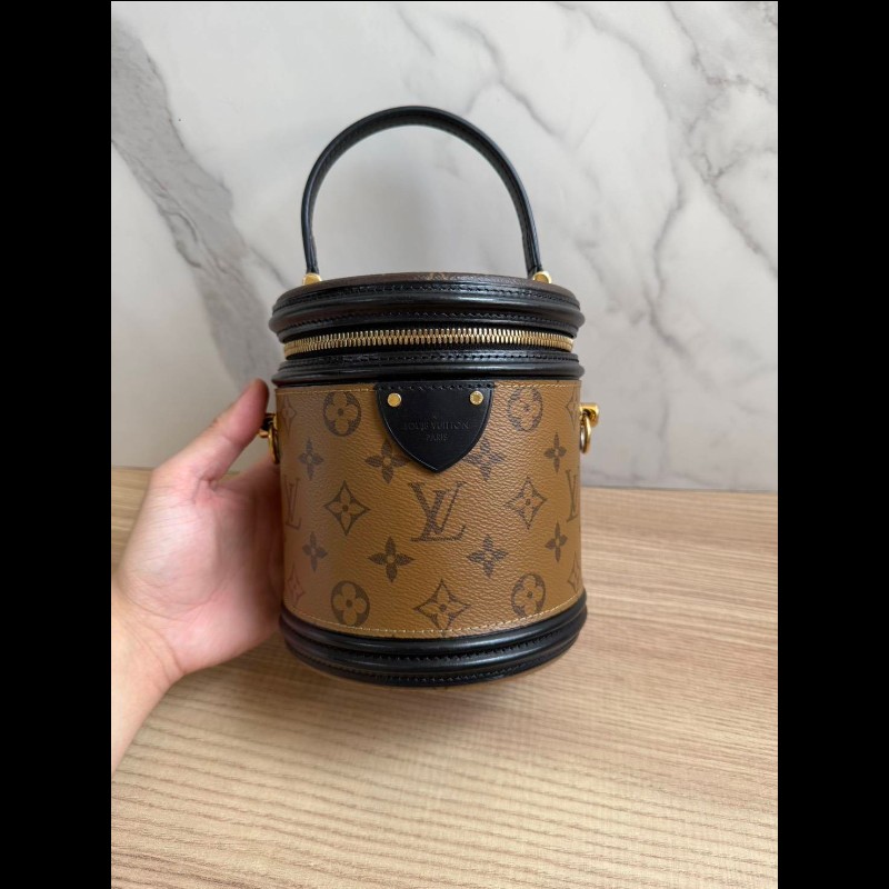 LV 路易家 Cannes 老花發財桶-5